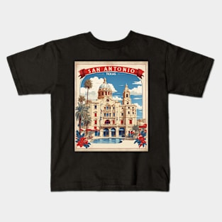 San Antonio United States of America Tourism Vintage Poster Kids T-Shirt